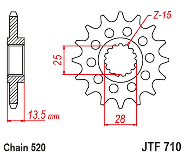 JT Front sprocket JTF710.17RB