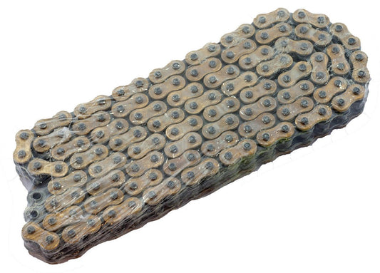 Regina 428 ORN O-ring motorcycle chain with master link, gold-toned, wrapped in plastic