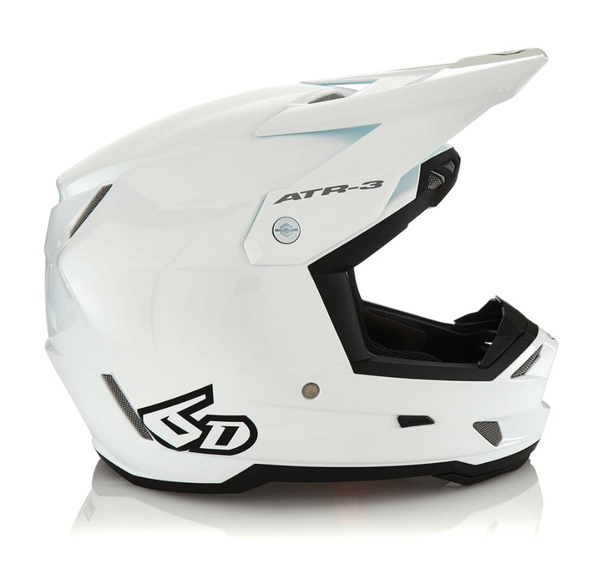 6D Helmet ATR-3 Solid Gloss White FIM
