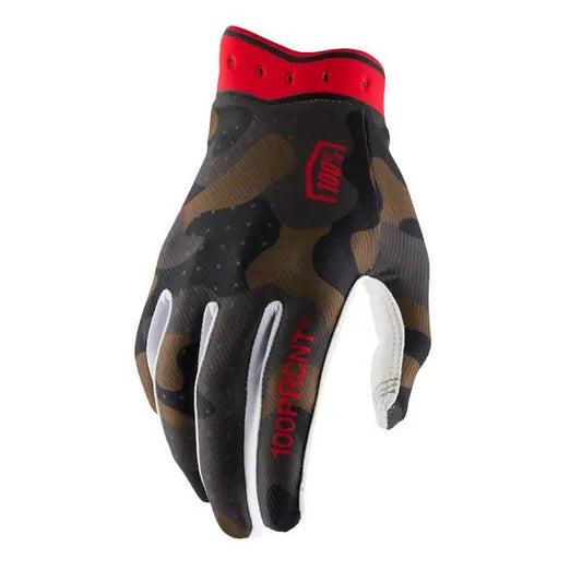 100% iTrack crosshandschoenen wit/camouflage/rood