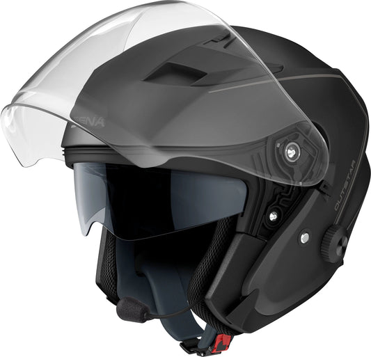 Sena Outstar S matte black full-face helmet with clear visor