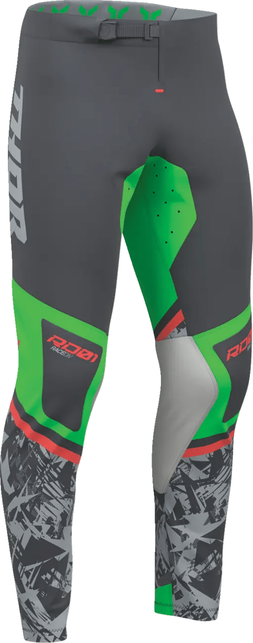 THOR Sportmode Punk'd crossbroek – Groen/Rood/Antraciet