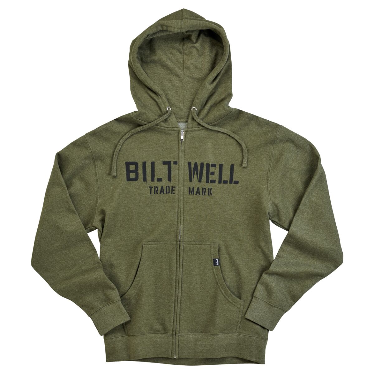 BILTWELL Stencil Zip herenvest met capuchon, olijfgroen, maat S