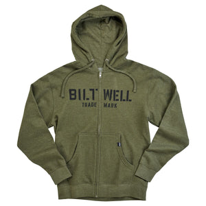 BILTWELL Stencil Zip herenvest met capuchon, olijfgroen, maat S