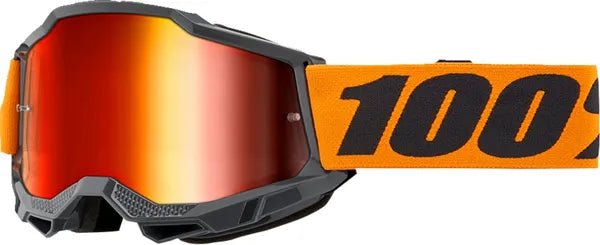 100% Accuri 2 crossbril grijs/oranje – rode spiegellens - MxProStoreParts