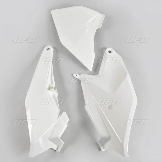 UFO Side Number Plates + Left Airbox Cover KTM SX85 18-24 White 047