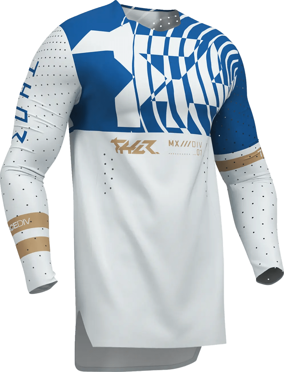 THOR Sportmode Mind Control crossshirt – Blauw/Wit/Bruin/Lichtgrijs