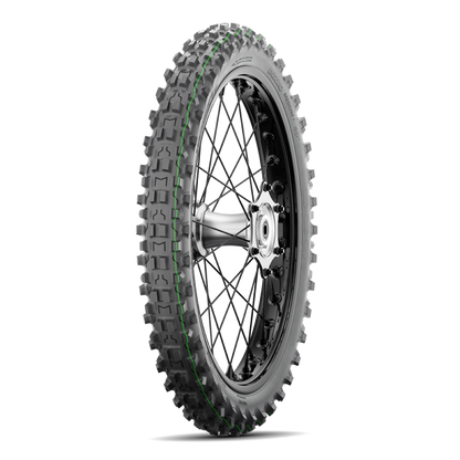 Fabrikantillustratie bandenserie; één band volgens vermelde maat: Michelin Enduro Medium 2 90/100-21 M/C 57R TT Fr