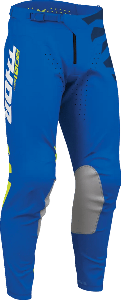 THOR Launchmode Shredder crossbroek – Blauw/Lichtgrijs/Wit/Acidgeel