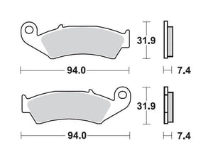 Mino voor remblokken Honda CR125/250/500 '87-94