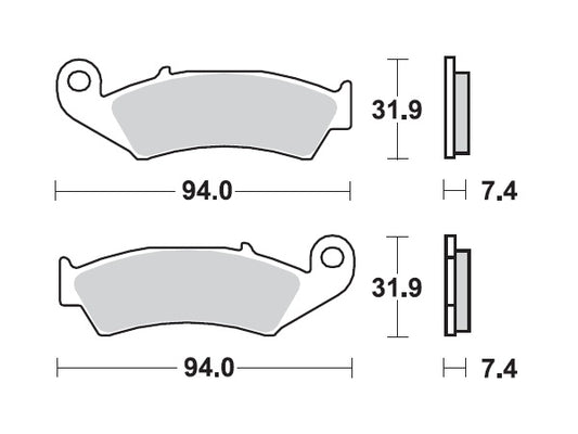 Mino voor remblokken Honda CR125/250/500 '87-94