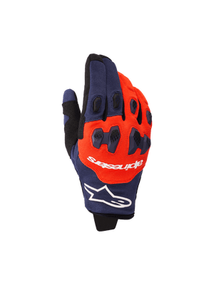 Alpinestars Pro-Dura Guantes 2026 Azul Oscuro Naranja Caliente Blanco