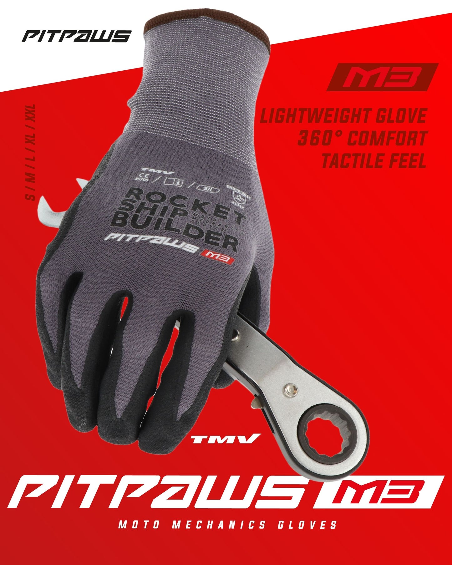 TMV Pitpaws gloves Black "Rocket ship builder" XXL