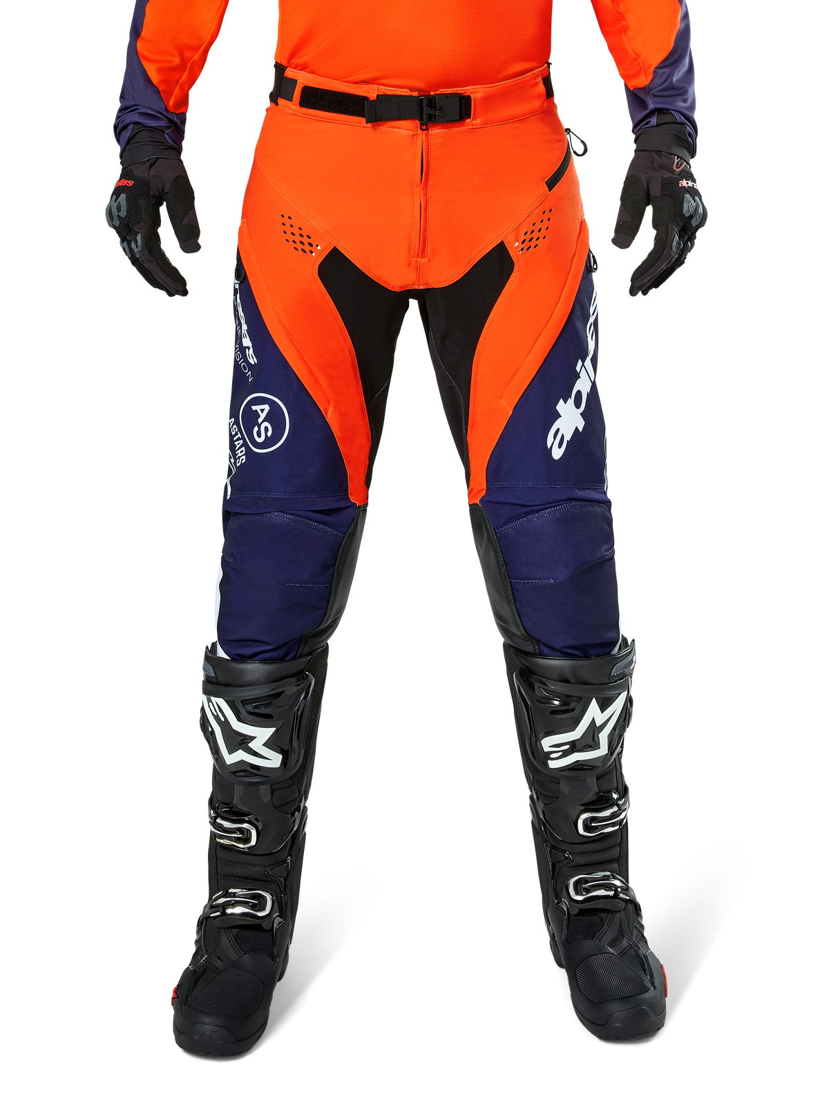 Alpinestars Pro-Dura Broek Donkerblauw Hot Orange Wit