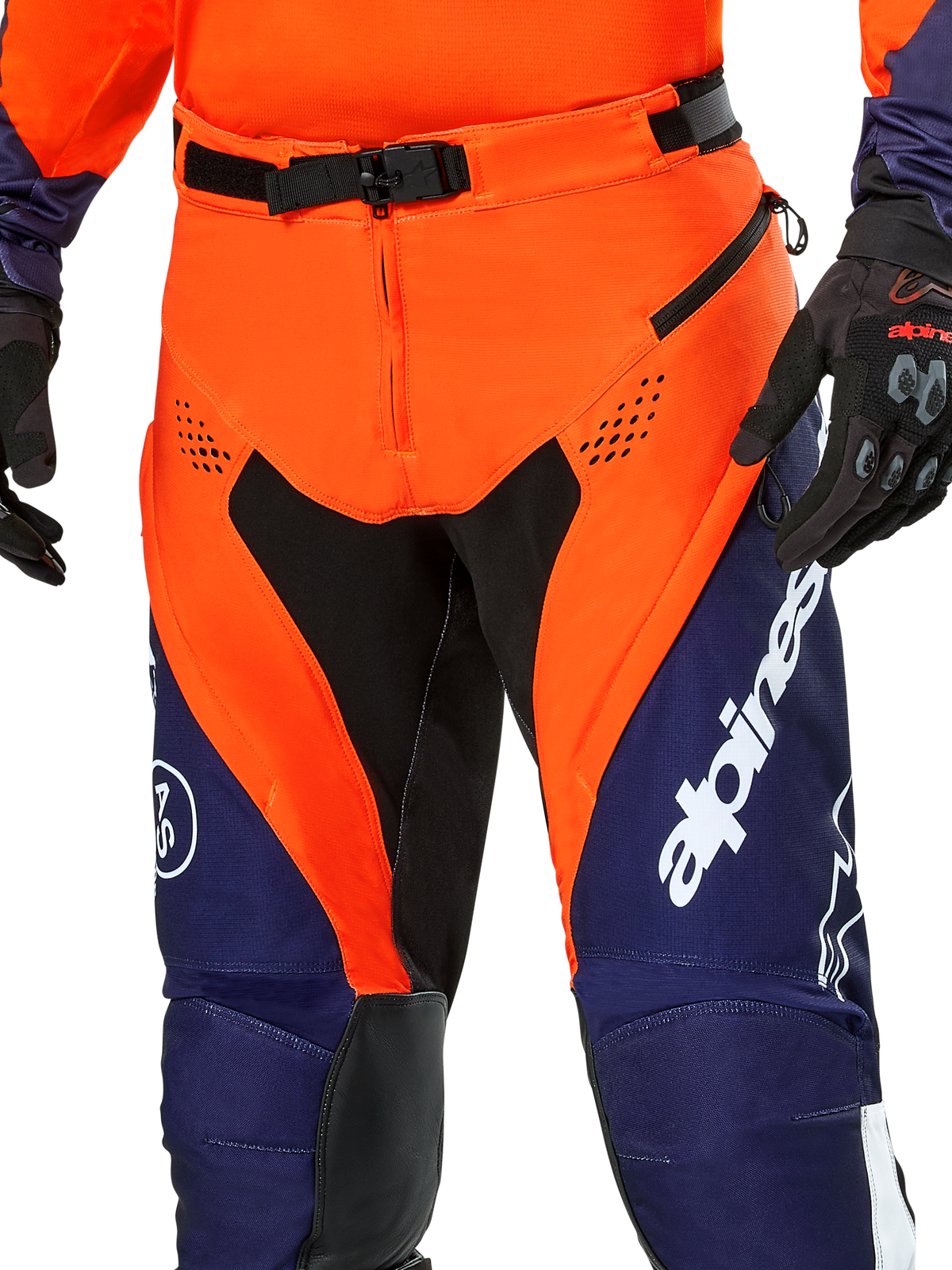 Alpinestars Pro-Dura Broek Donkerblauw Hot Orange Wit