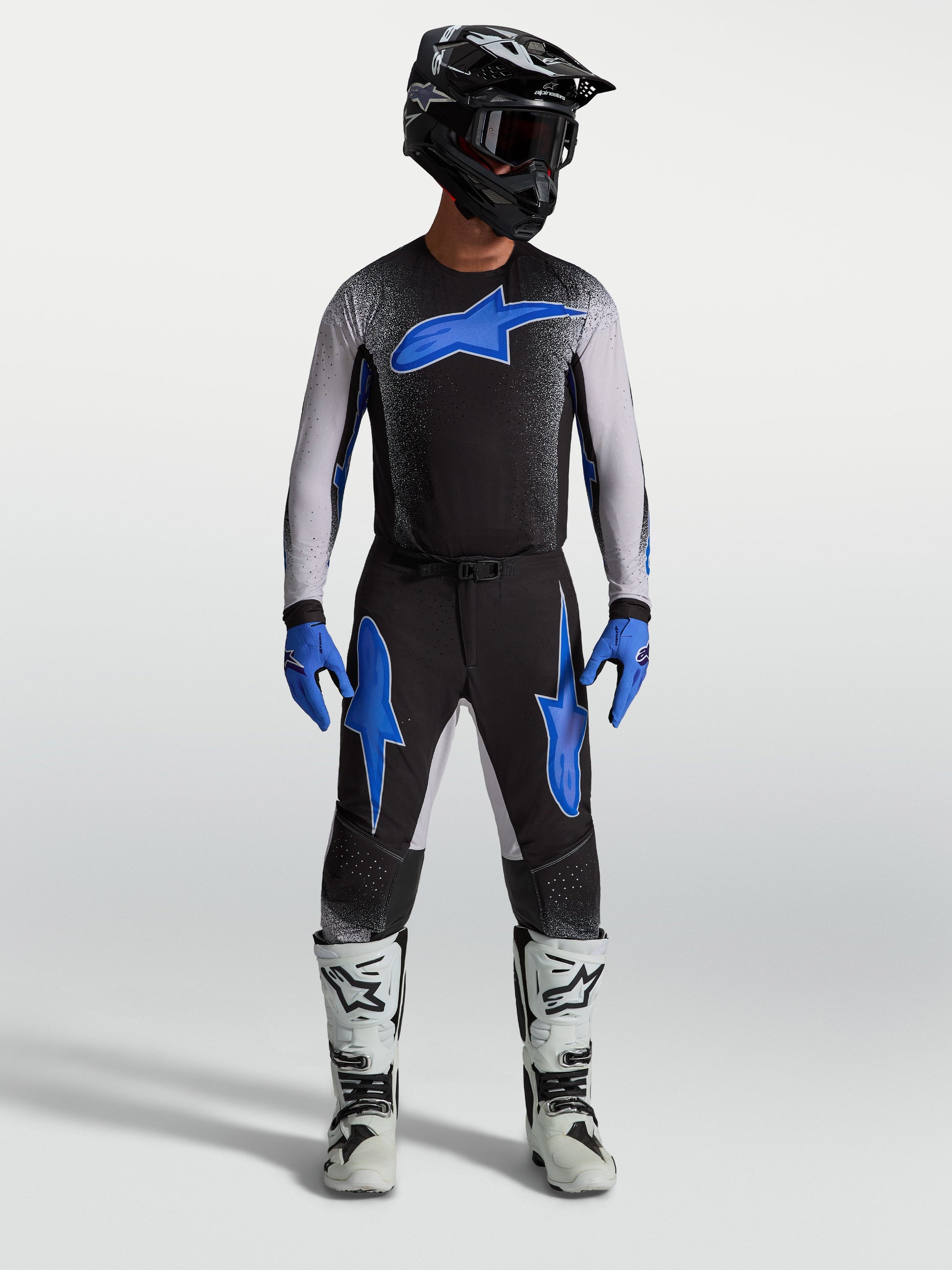 Alpinestars Supertech Hiten AFD Broek 2027 Black Light Lilac Blithe Blue