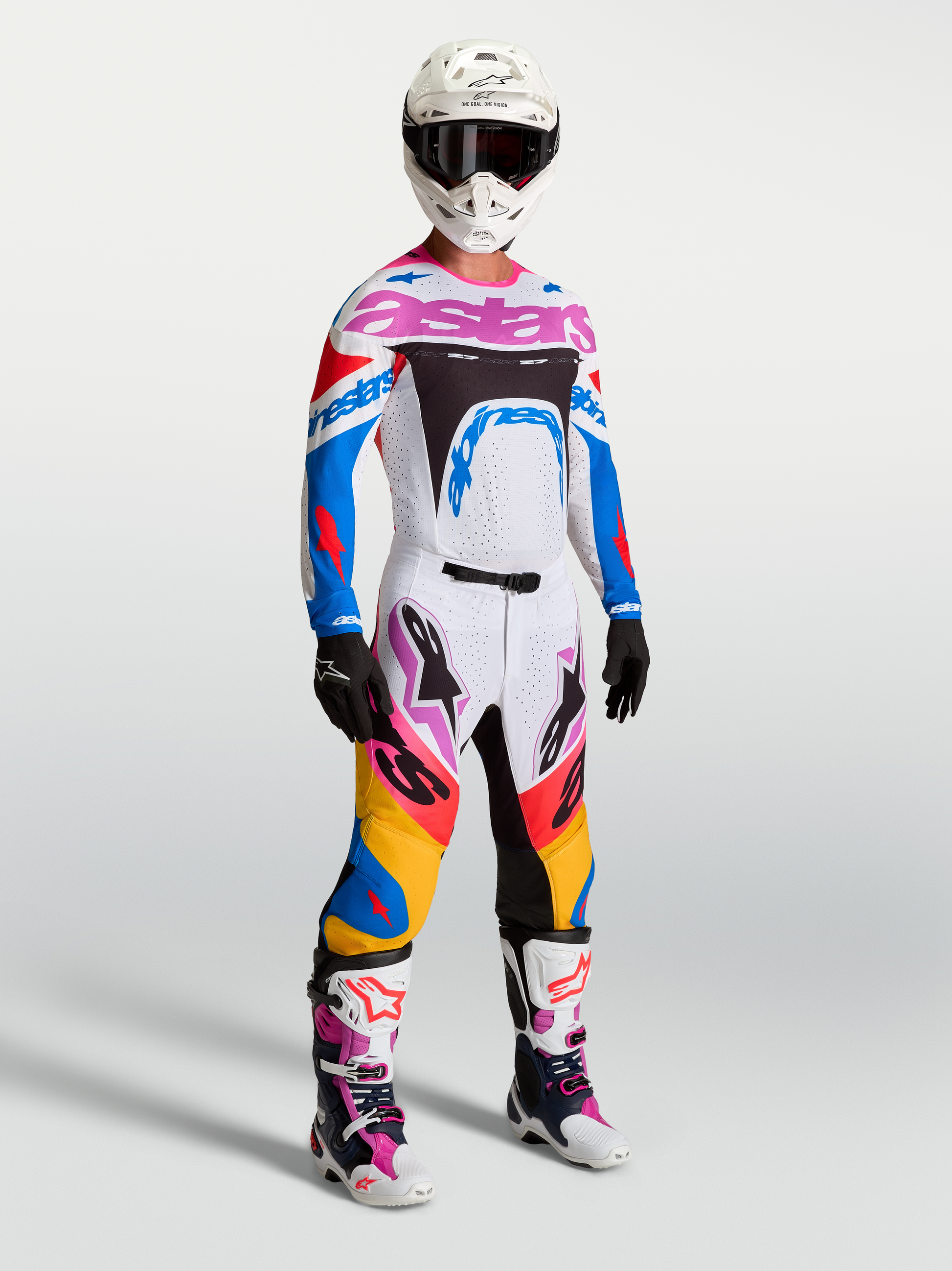 Alpinestars Supertech Dyna Broek 2027 Wit Blithe Blauw Zwart Paars