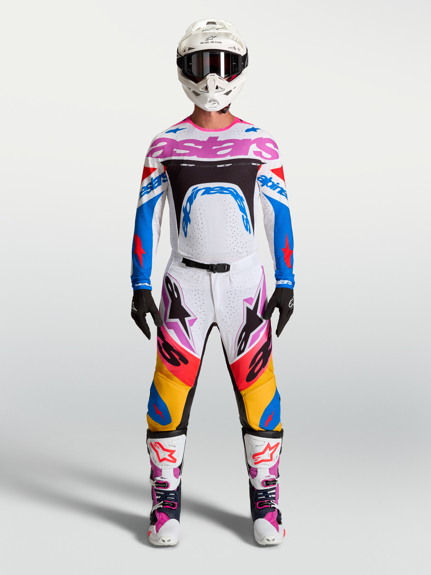 Alpinestars Supertech Dyna Broek 2027 Wit Blithe Blauw Zwart Paars
