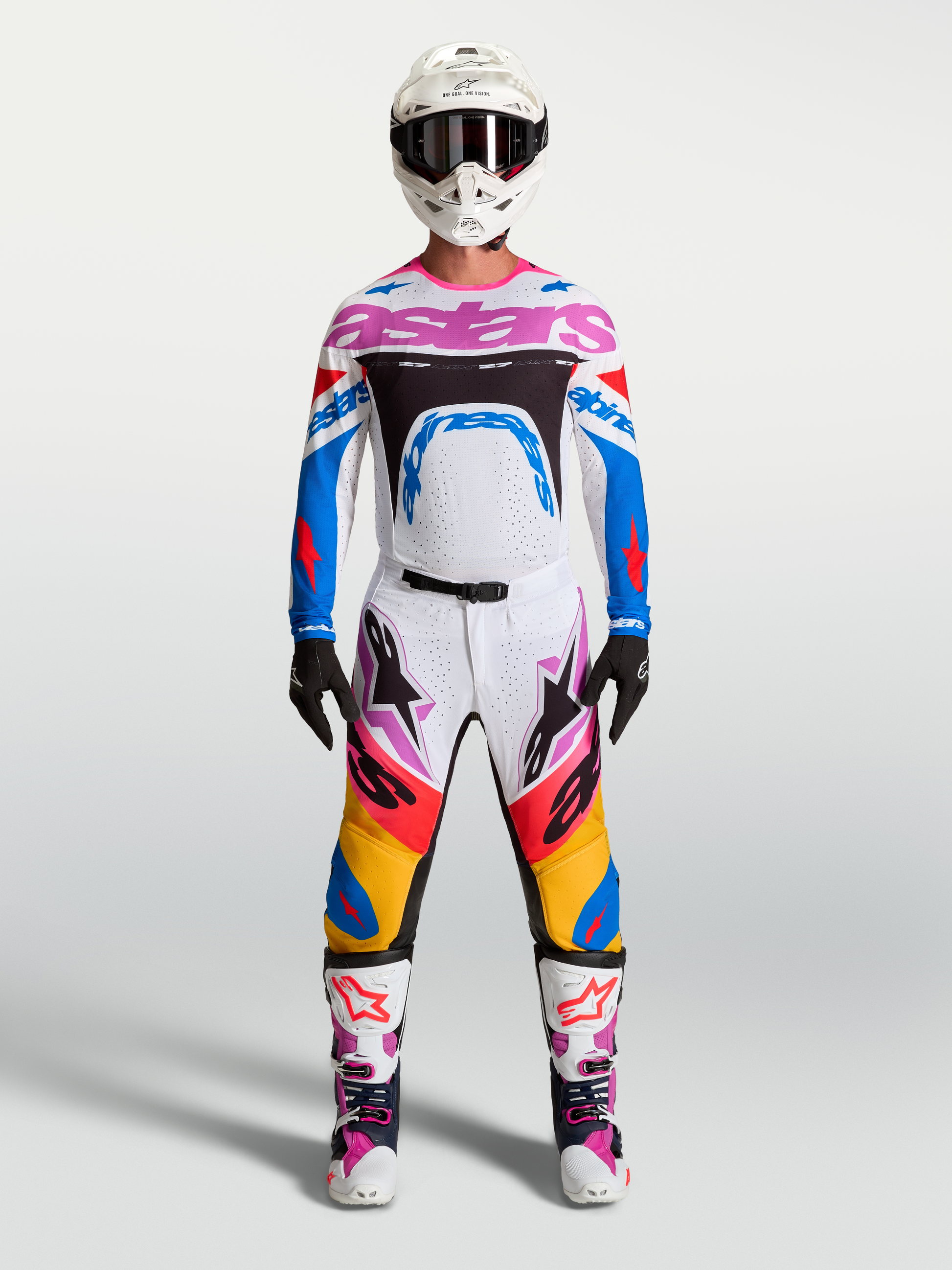 Alpinestars Supertech Dyna Broek 2027 Wit Blithe Blauw Zwart Paars