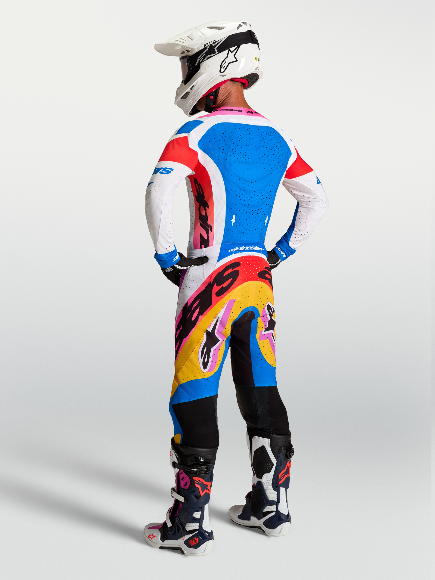 Alpinestars Supertech Dyna Broek 2027 Wit Blithe Blauw Zwart Paars