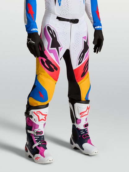 Alpinestars Supertech Dyna Broek 2027 Wit Blithe Blauw Zwart Paars
