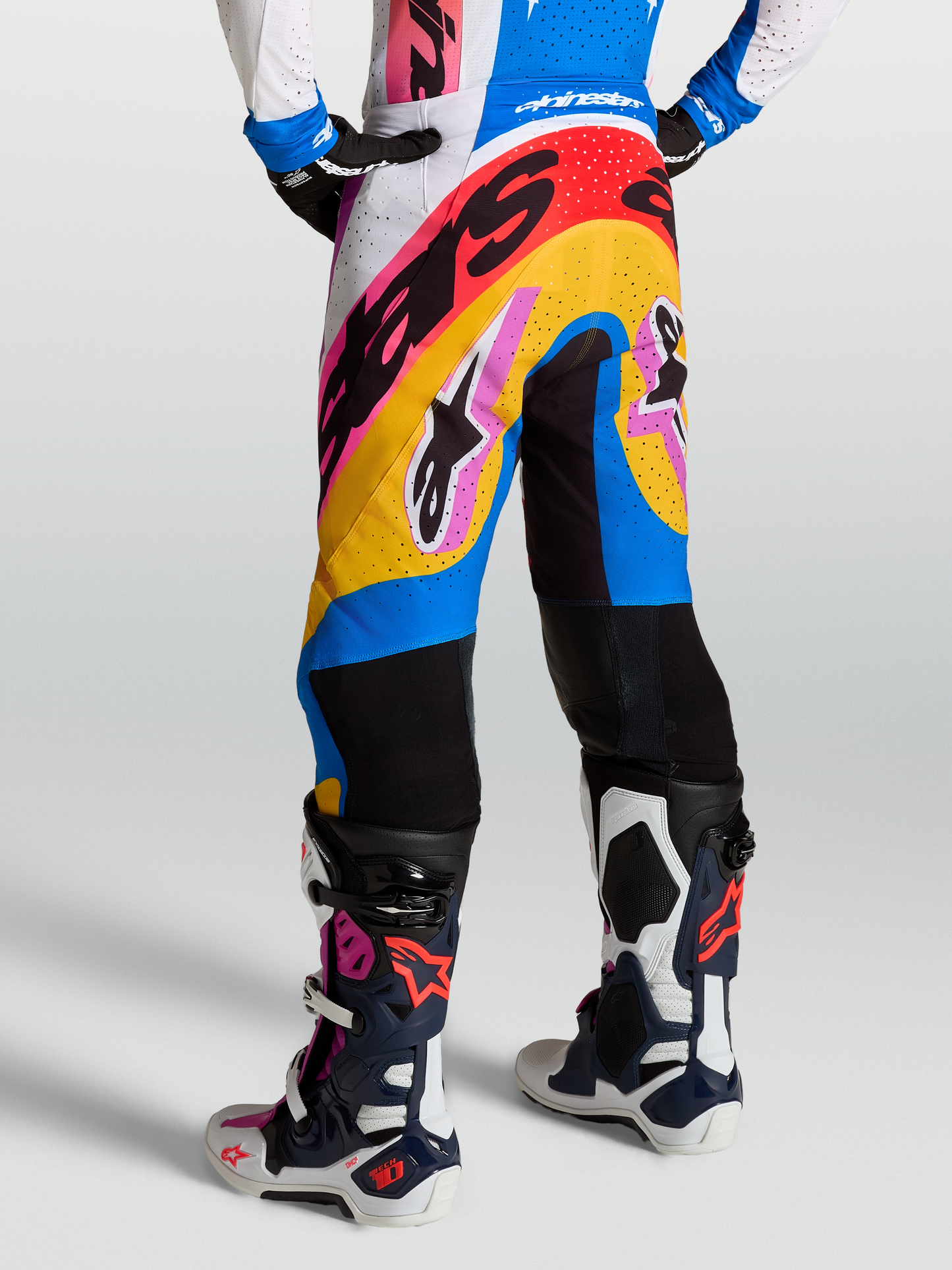 Alpinestars Supertech Dyna Broek 2027 Wit Blithe Blauw Zwart Paars