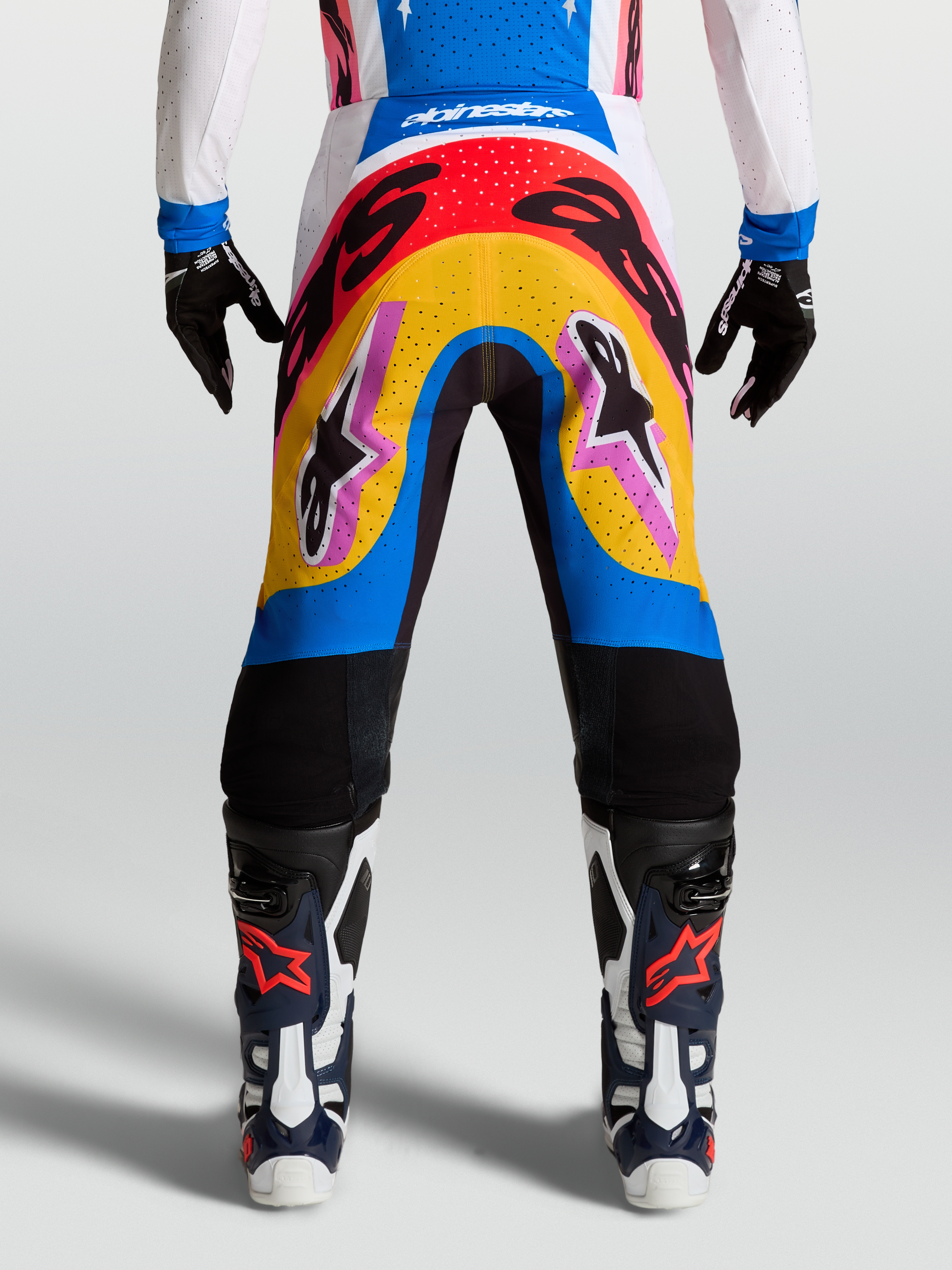 Alpinestars Supertech Dyna Broek 2027 Wit Blithe Blauw Zwart Paars