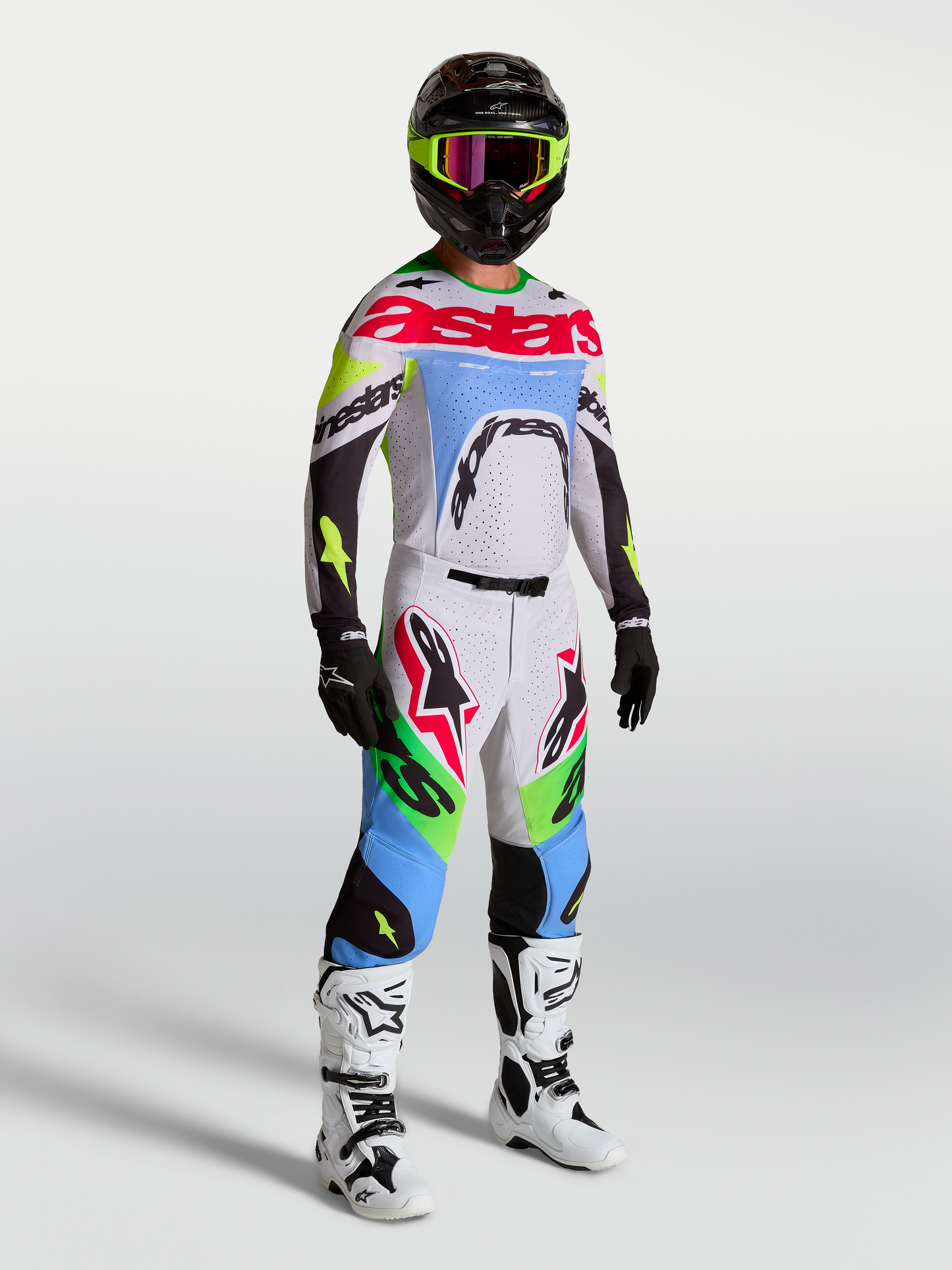 Alpinestars Supertech Dyna Broek 2027 Licht Lila Groen Fluo Zwart