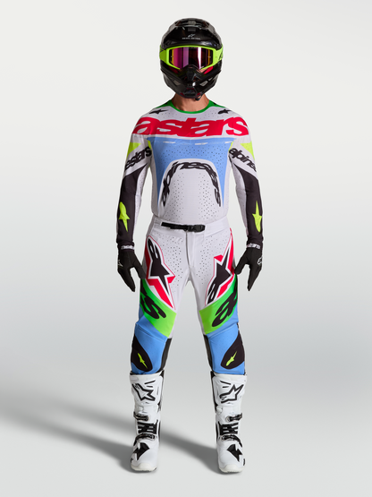 Alpinestars Supertech Dyna Broek 2027 Licht Lila Groen Fluo Zwart