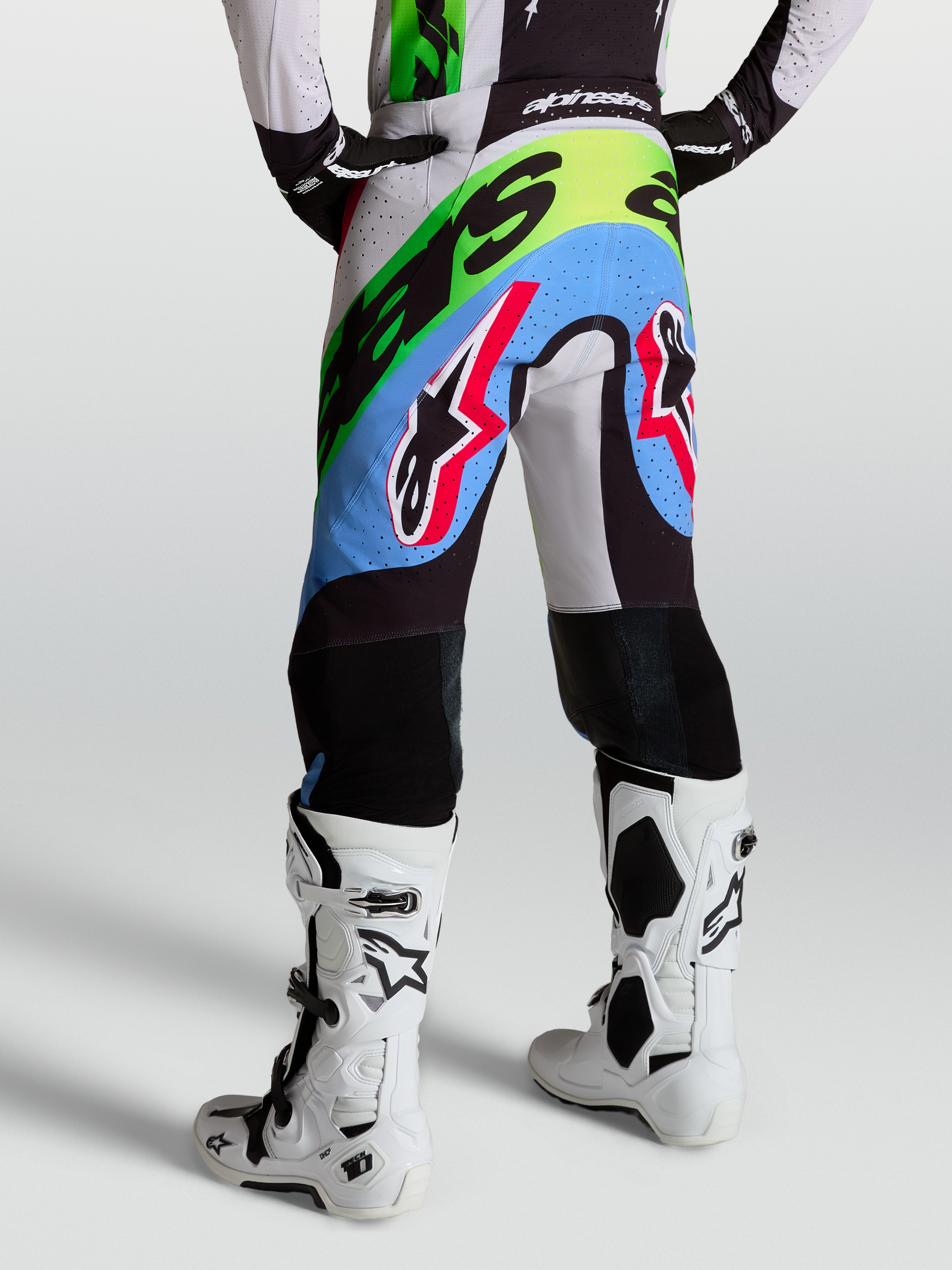 Alpinestars Supertech Dyna Broek 2027 Licht Lila Groen Fluo Zwart