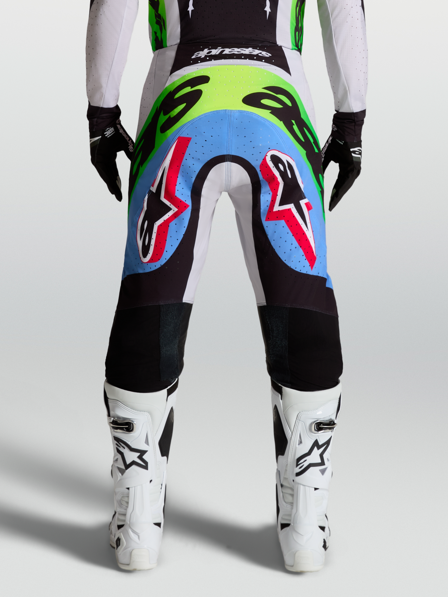 Alpinestars Supertech Dyna Broek 2027 Licht Lila Groen Fluo Zwart