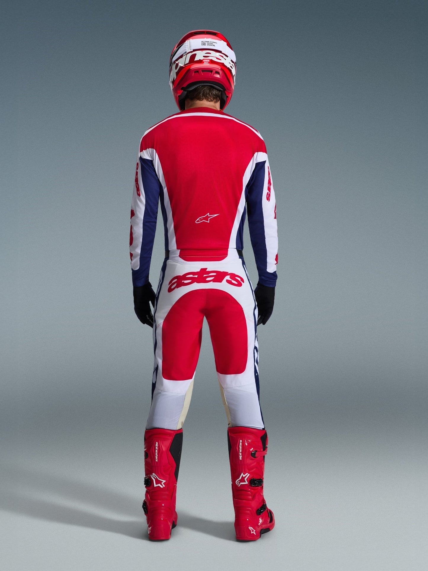 Alpinestars Racer Riway Motorradhosen Weiß Blau Rot 2026 - MxProStoreParts