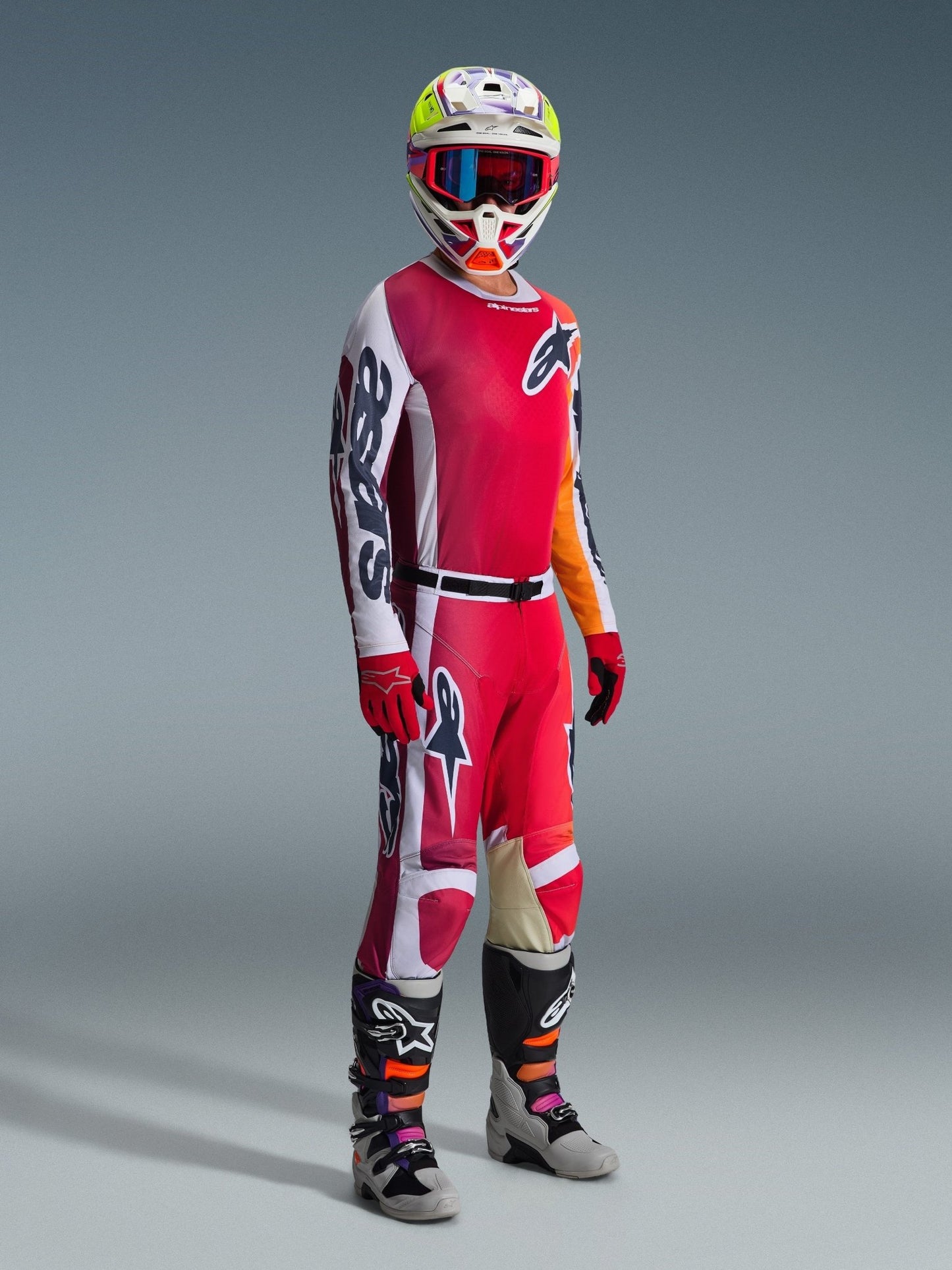 Alpinestars Racer Portl Hosen Rot Hellgrau Dunkelgrau - MxProStoreParts