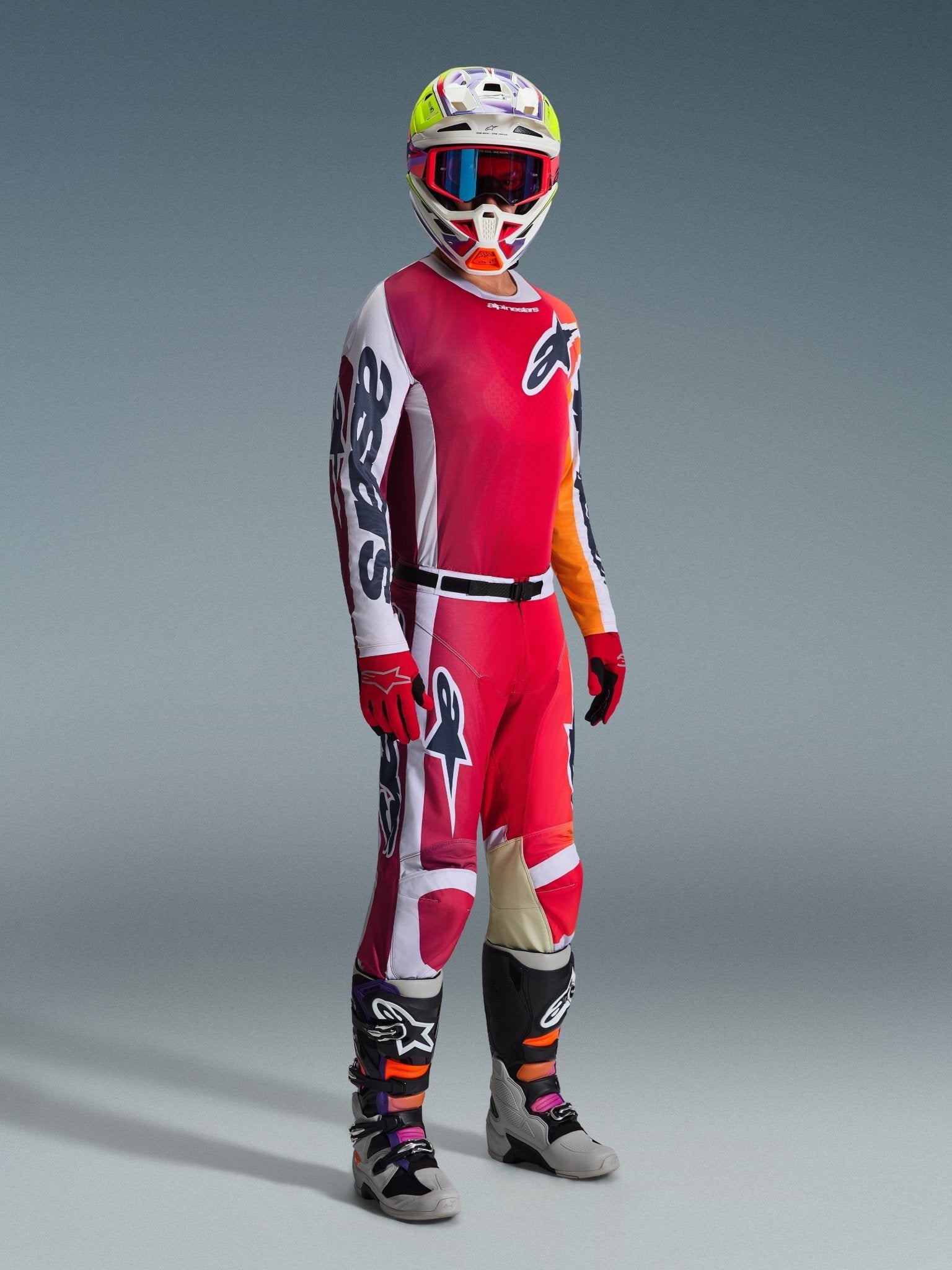 Alpinestars Racer Portl Hosen Rot Hellgrau Dunkelgrau - MxProStoreParts