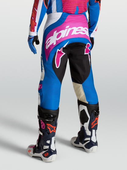 Alpinestars Techstar Maven Broek 2027 Wit Hot Coral Blithe Blue