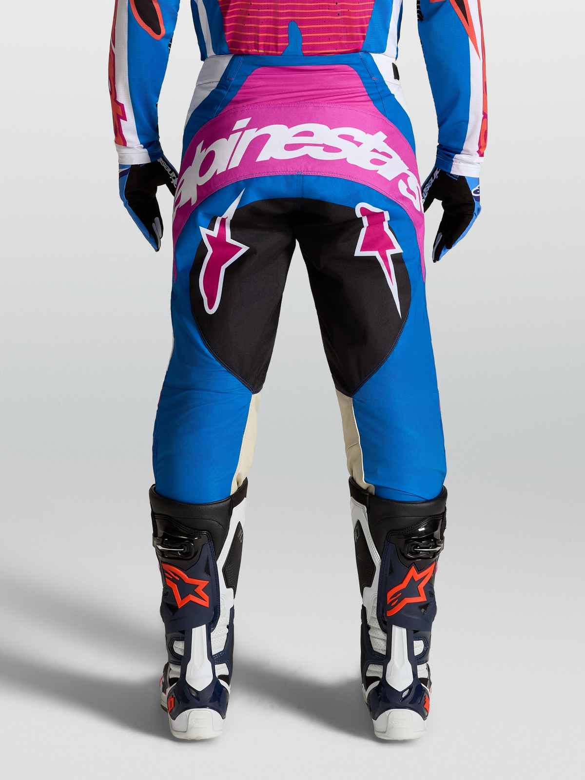 Alpinestars Techstar Maven Broek 2027 Wit Hot Coral Blithe Blue