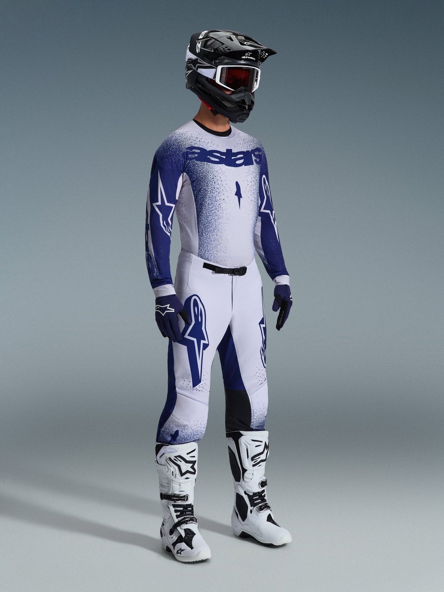 Alpinestars Supertech Scenz Motocross-Hose Hellgrau Dunkelblau 28 - MxProStoreParts