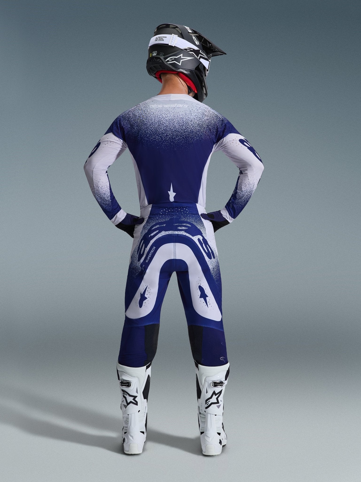Alpinestars Supertech Scenz Motocross-Hose Hellgrau Dunkelblau 28 - MxProStoreParts