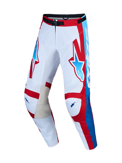 Alpinestars Racer Hunt Broek 2027 Wit Vuurrood Ucla Blauw