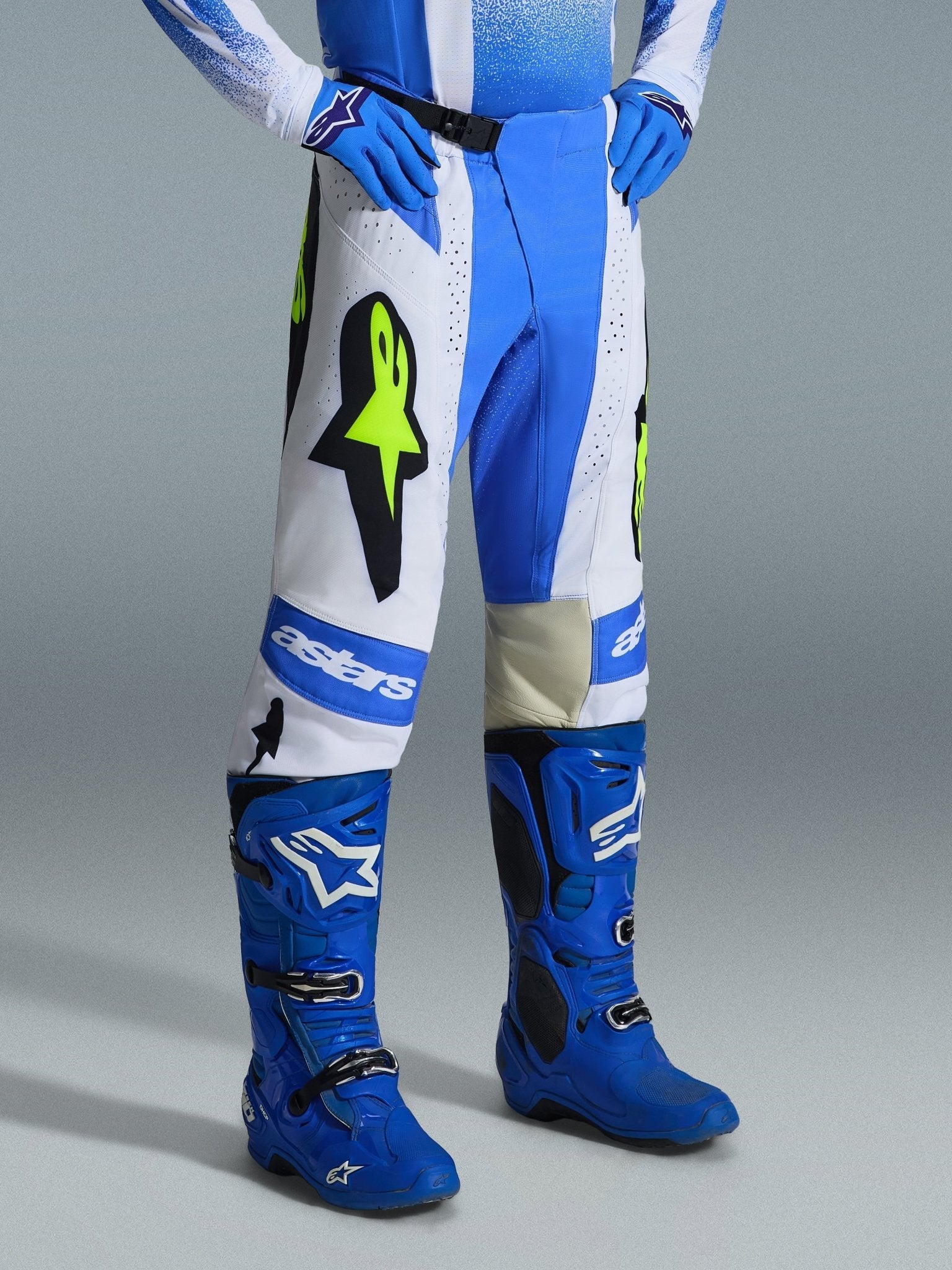 Alpinestars Techstar Knif Hose UCLA Blau, Schwarz, Leuchtgelb 28 - 40 - MxProStoreParts