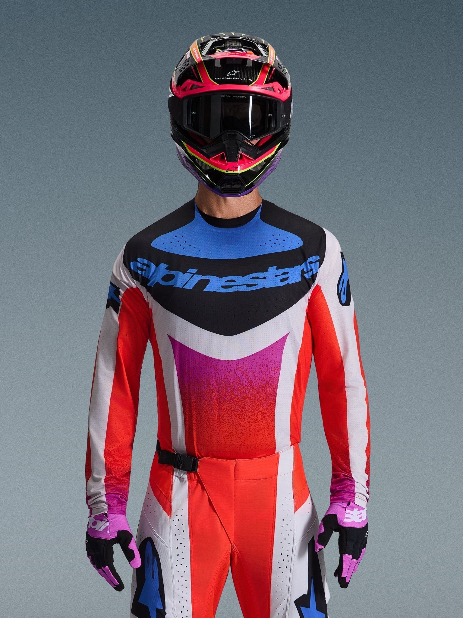 Alpinestars Techstar Jersey 2026 Light Gray Orange Fluo Black - MxProStoreParts