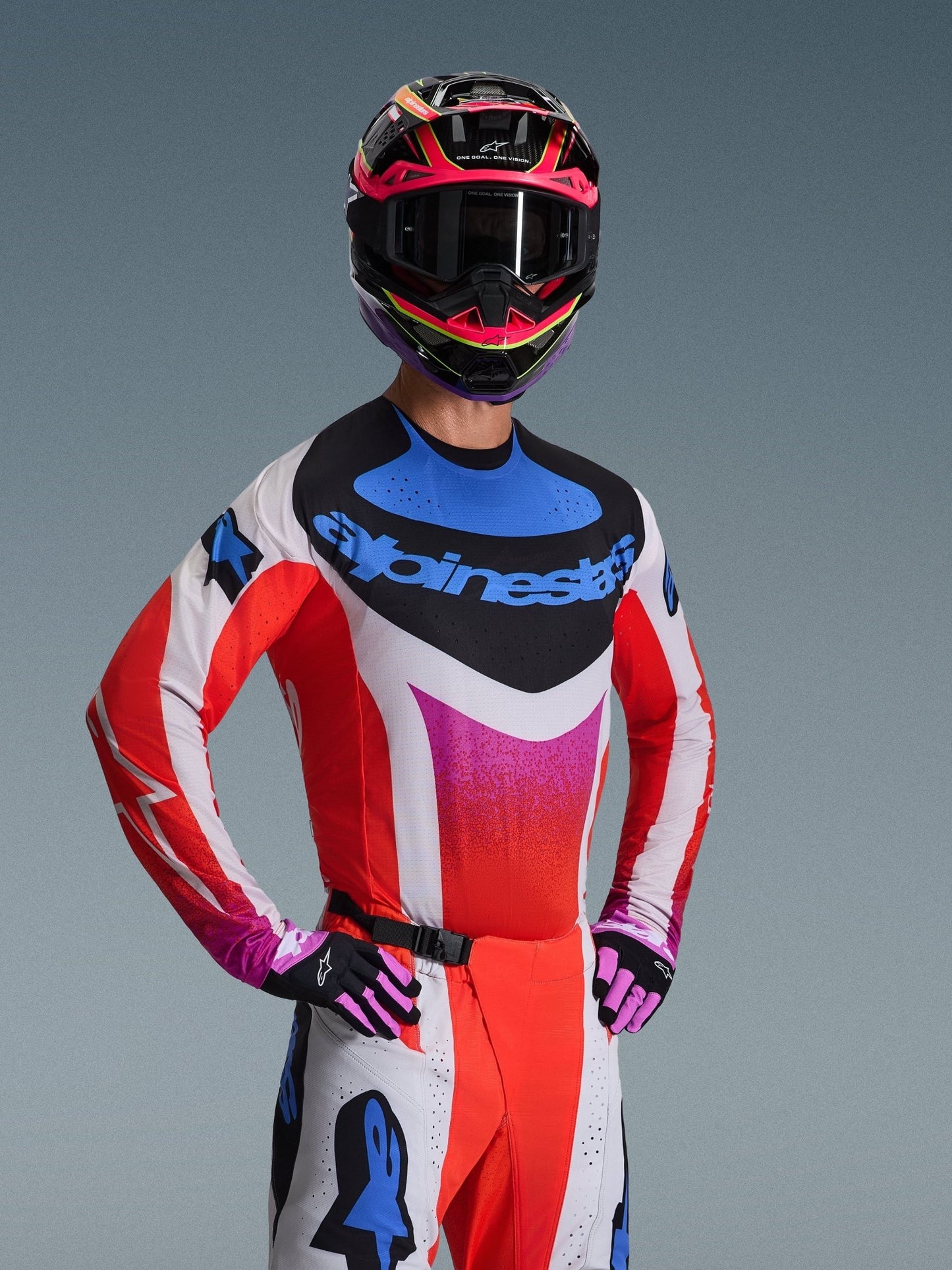 Alpinestars Techstar Jersey 2026 Light Gray Orange Fluo Black - MxProStoreParts