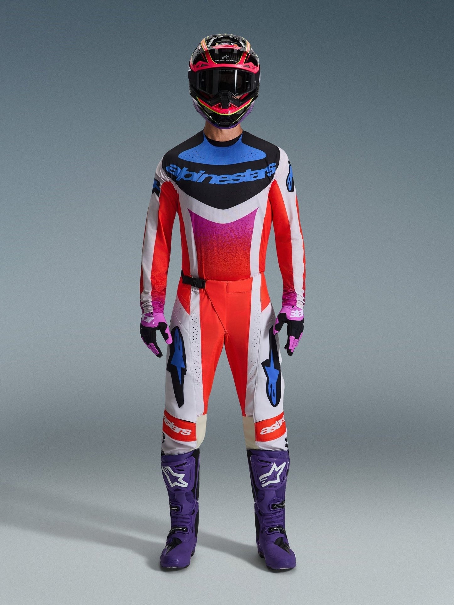 Alpinestars Techstar Jersey 2026 Light Gray Orange Fluo Black - MxProStoreParts