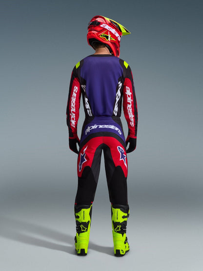 Alpinestars Fluid Grid Offroad-Hose Rot Schwarz Paars - MxProStoreParts