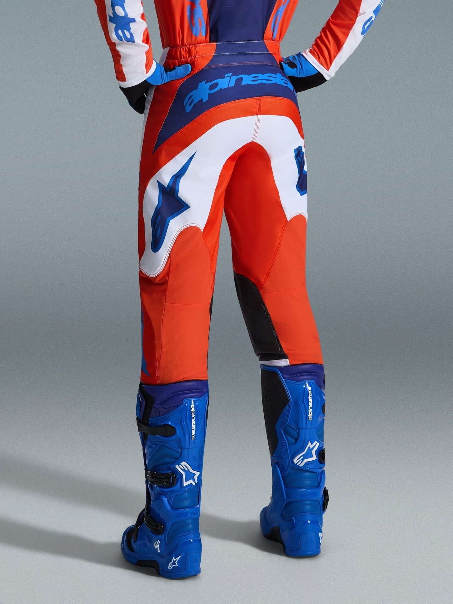 Alpinestars Fluid Grid ergonomische Motocross Hose Orange UCLA Blue - MxProStoreParts