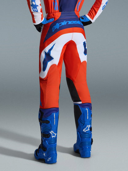 Alpinestars Fluid Grid ergonomische Motocross Hose Orange UCLA Blue - MxProStoreParts