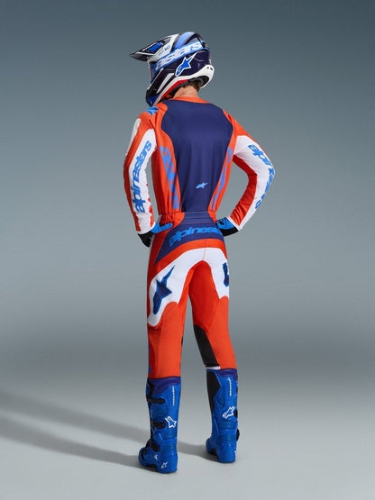 Alpinestars Fluid Grid ergonomische Motocrosshose Orange UCLA Blue - MxProStoreParts