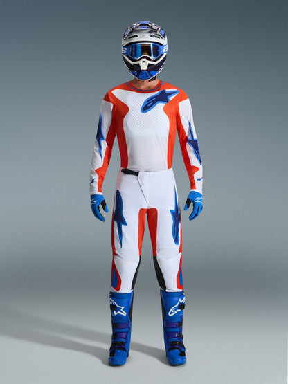 Alpinestars Fluid Grid ergonomische Motocross-Hose in Orange und UCLA Blau - MxProStoreParts