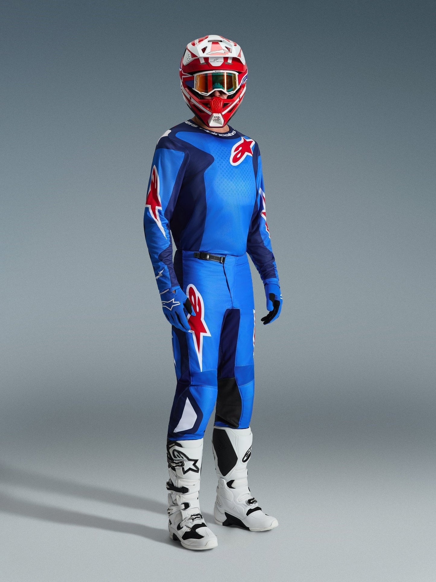 Alpinestars Fluid Grid Motocross-Hose 2026 Blau Rot - MxProStoreParts