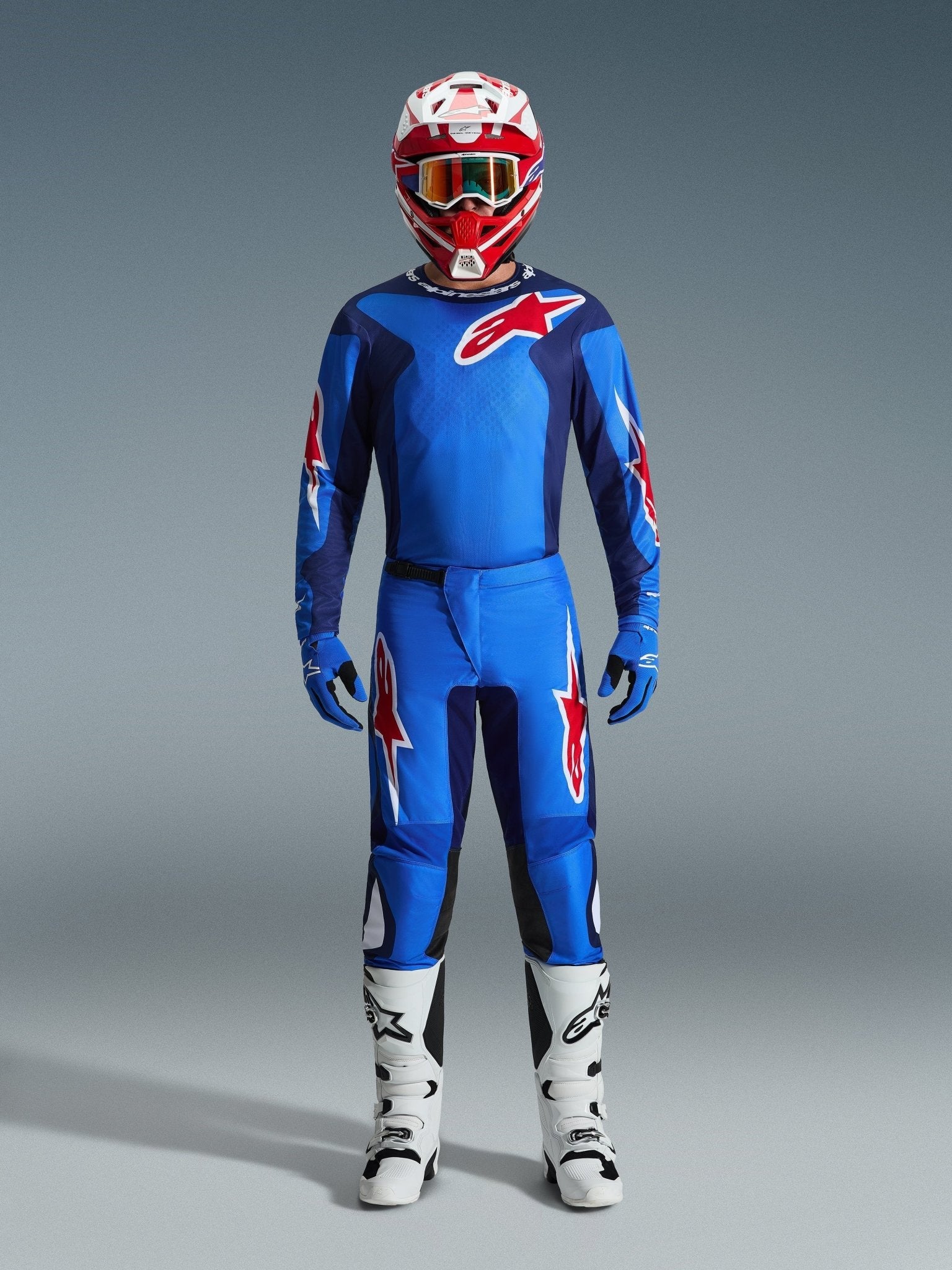 Alpinestars Fluid Grid Motocross-Hose 2026 Blau Rot - MxProStoreParts